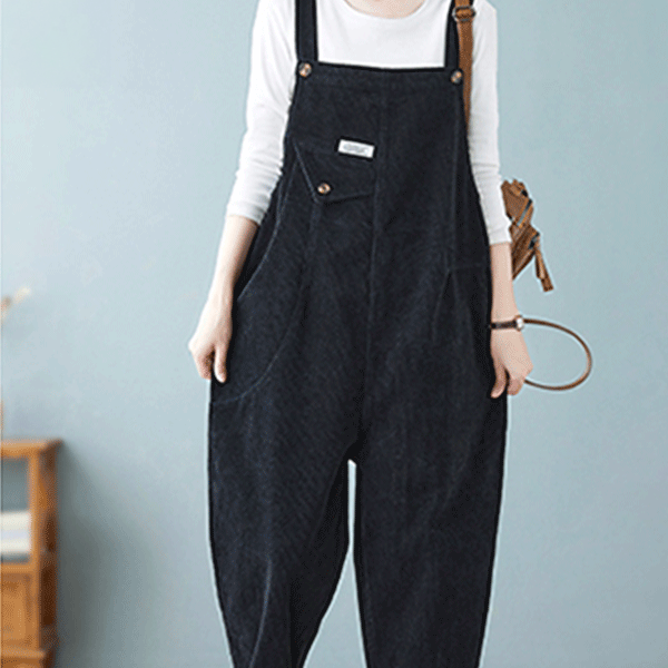 Overalls Black Velvet Corduroy