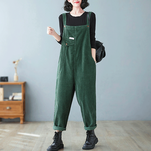 Green Velvet Overalls