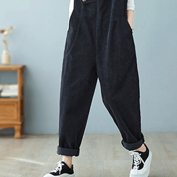 Overalls in Black Velvet