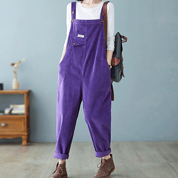 Purple Velvet Overalls
