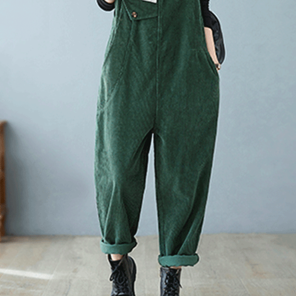 Green Velvet Dungarees