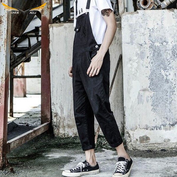 Black Bib Overalls Street Style