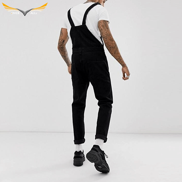 Black Denim Bib Overalls