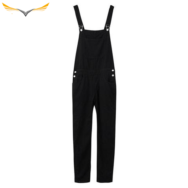 Black Denim Dungarees