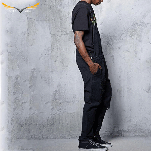 Black Denim Overalls Men's