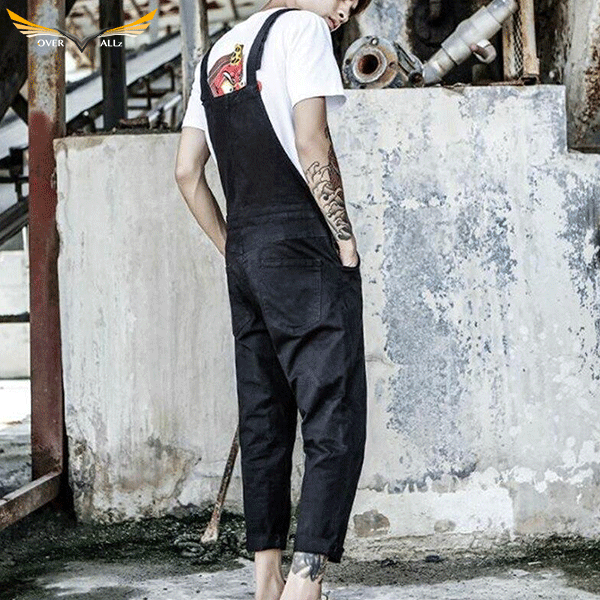 Black Dungarees Street Style