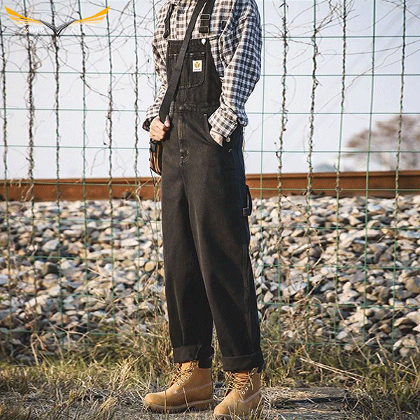 Black Jean Bib Overalls
