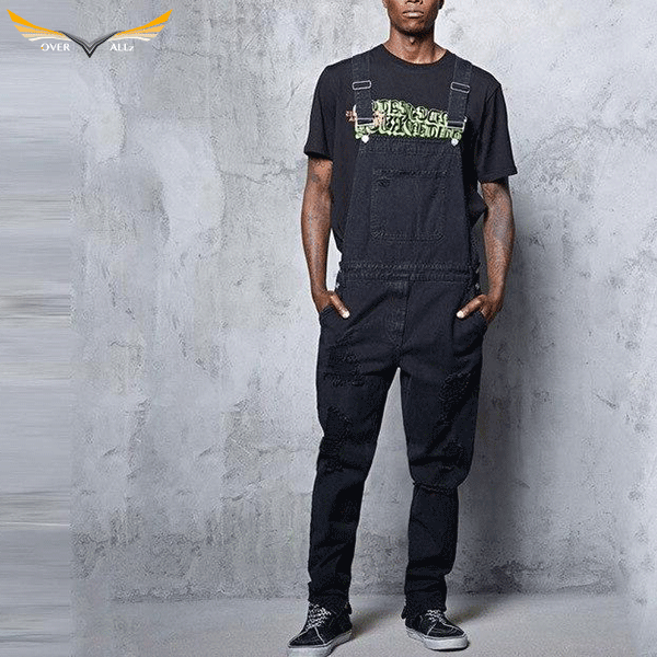 Black Jean Dungarees Men's