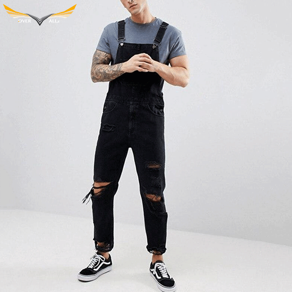 Black Ripped Overalls