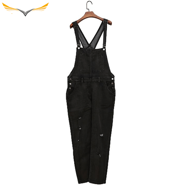 Black Skinny Bib Overalls