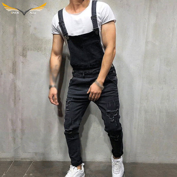 Black Skinny Overalls
