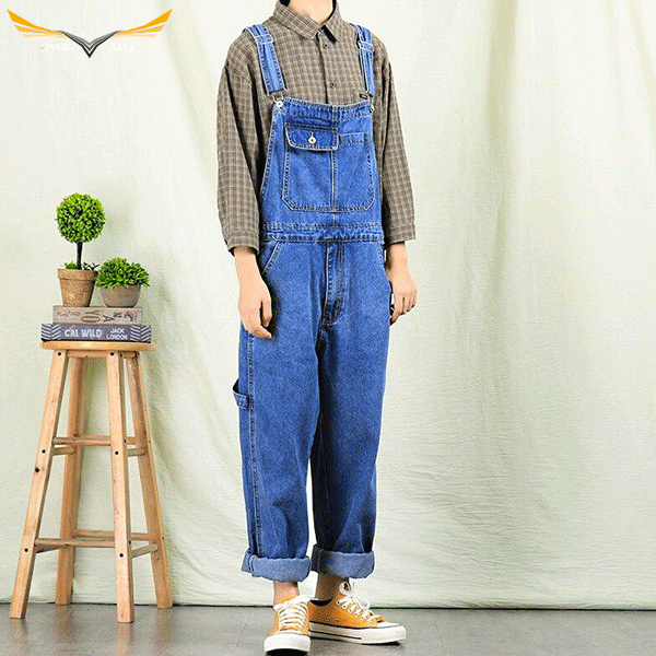 Blue Jeans Bib Overalls Mens