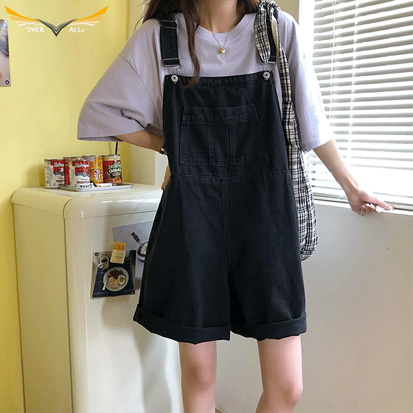 Dark Denim Overall Shorts