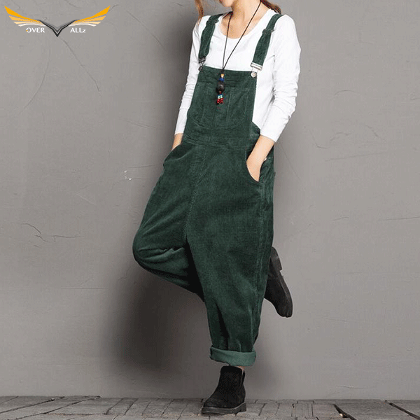 Dark Green Bib Overalls