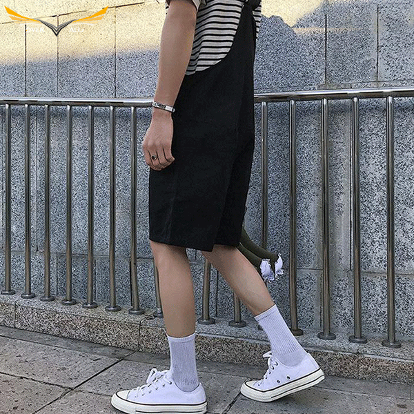 Dark Overall Shorts Cotton