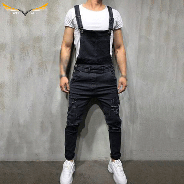 Dark Skinny Overalls