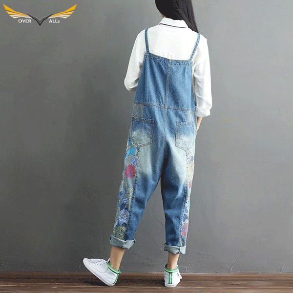 Floral Jean Bib Overalls