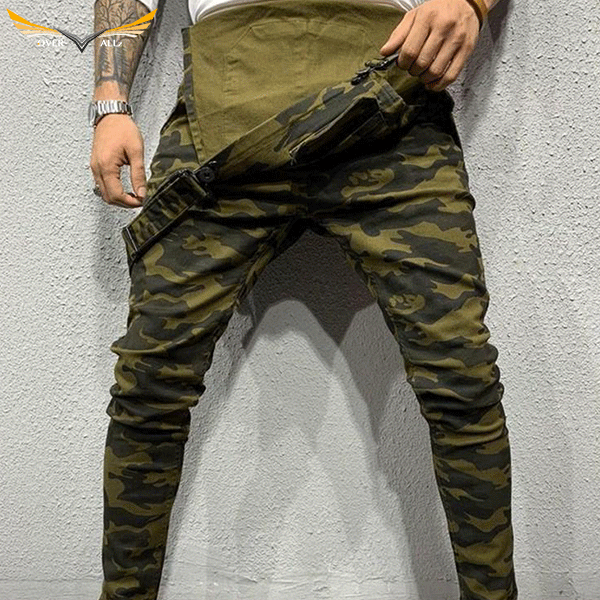Men's Skinny Overalls with Suspenders