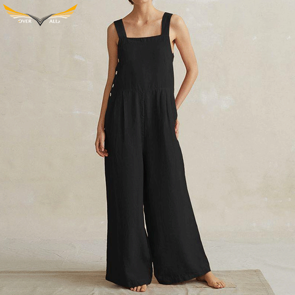 Plus Size Black Overall Dress