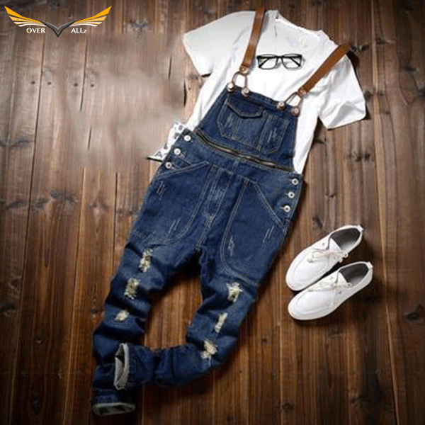 Slim Fit Overalls Dark Blue