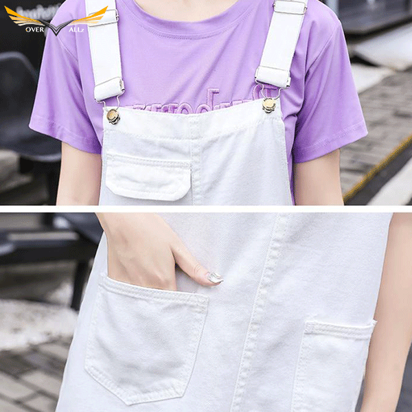 White Denim Skirt Dungarees
