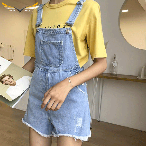 Women's denim 2025 bib overall shorts