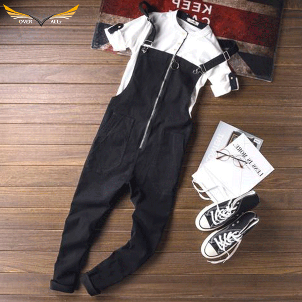 Zipper Front Bib Overalls