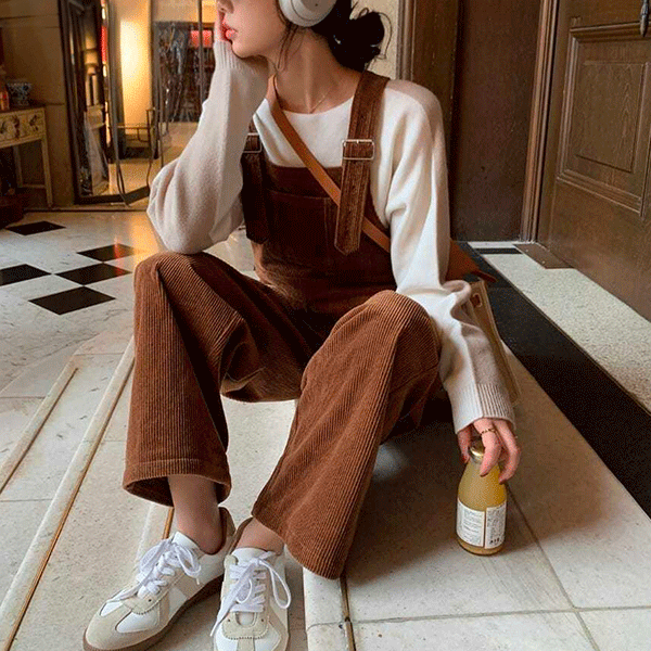 Brown Velvet Dungarees