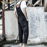 Black Dungarees Street Style