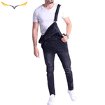 Black Ripped Overalls Mens