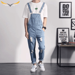Blue Denim Ripped Dungarees