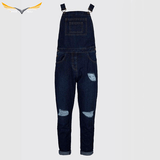 Dark Blue Ripped Jean Dungarees