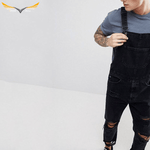 Dark Ripped Overalls