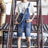 Light Jeans Overall Shorts