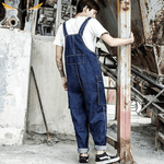 Loose Fit Denim Overalls with Hem