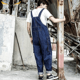 Loose Fit Denim Overalls with Hem