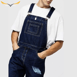 Ripped Jean Overalls