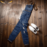 Slim Bib Overalls Dark Blue