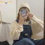 Womens Dark Blue Jean Overalls