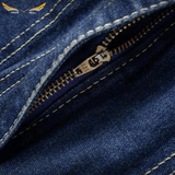 Zipper Slim Fit Overalls Dark Blue